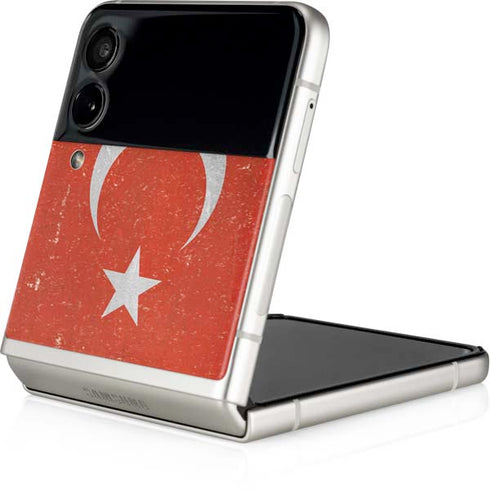 Turkish Flag Distressed Galaxy Z Flip3 5G Skin